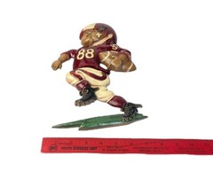 Vintage 1976 HOMCO Cast Metal Maroon Team Football Player Hanging Wall Plaque US