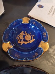 Limoges Castel French Porcelain Blue & gold Collection 10 Piece Set Miniature