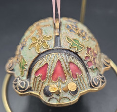 Cloisenne Enemaled Lady Bug Ornament Cooper,Gold,Enamel,Silver
