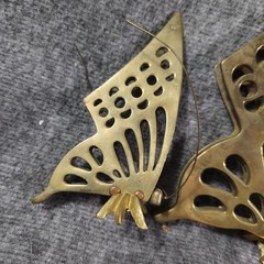 VTG MCM LOT Homco Brass Butterfly Flowers Gold Metal Wall Sconces & Art Decor