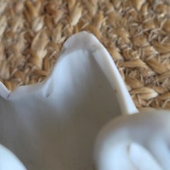 Vintage Art Nouveau Bisque Porcelain Woman with 2 Swans Planter Figurine / Read