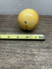 Vintage Stone Marble Alabaster Carved Fruit Peach With Broken Wood Stem