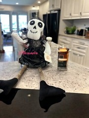 Halloween Skeleton Weighted Bottom Shelf Sitter Day Of The Dead Home Decor New