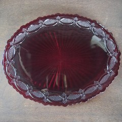 Avon Cape Cod 1876 Collection Ruby Red Serving Platter 13″