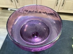 Unbranded Large Purple Glass Pedestal Dish