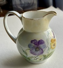 Schmidt S. Catarina Porcelain Pansies Creamer handpainted by Edythe~Brazil