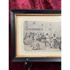 Antique Wall Art – Framed Print – Edwardian Women Fencing – 7.5 x 5.5″