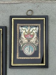 Pair of Vintage Reverse Painted Neoclassical Greek Roman Mythology Wall Decor