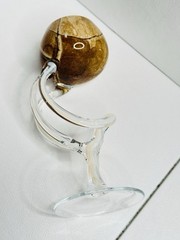 Unique Glass & Wood Goblet Wine Chalice | Handcrafted Art Sculpture Cup