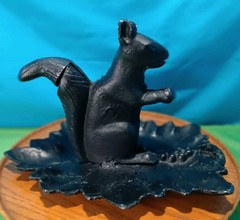 Vintage Aluminum Cast Squirrel Collectible Nut Cracker Black