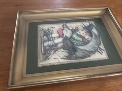 Hummel Goebel 3D Dimensional Picture Boy Girl under Umbrella VTG 1986 Shadowbox