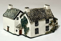 Vintage Tey Pottery Miniature Dove Cottage Cumbria Britain 4” X 3.75” X 2.75”