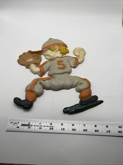 3 pc Vintage SEXTON Aluminum Metal Baseball Player Wall Hanging Plaque set