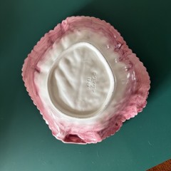 Medium Fitz & Floyd FF Pink Lettuce/Cabbage Leaf Serving Bowl