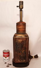 1950s FREDERICK COOPER vtg asian tea canister hollywood regency table lamp art