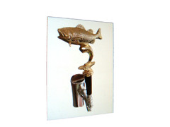 METAL GOLD BASS FISH TROPHY FOR A BEER TAP HANDLE