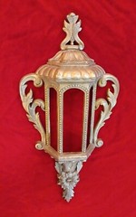 Vintage Set 2 Hollywood Regency Ornate Gold Wall Pocket Victorian Street Lantern
