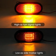 Qty 2 6″ Mid Turn Signal Amber Marker Light Rubber Mount 18 LED W/Reflex Lens Un