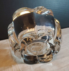 ASHTRAY CRYSTAL Thick Clear HEAVY Deep Waved Design Vintage Original WHOLESALE