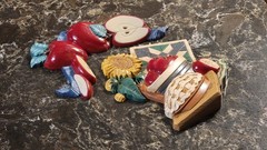 Vintage HOMCO Interiors Kitchen Decor w/ Apples, Pie and Sunflowers #7626 #3733