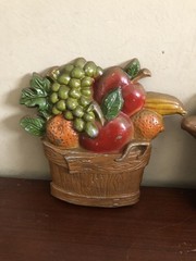 Sexton 1976 Cast Metal Wall Art Hanging Fruit & Vegetable Baskets Vintage
