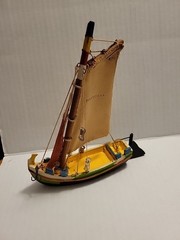 Vintage Wooden Souvenir Boat “PORTUGAL” Traditional Barco De Pesca in Miniature