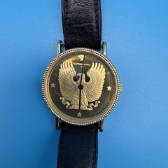 Franklin Mint Eagle SWISS Watch Stainless Steel Back 1988 Original Strap “AS IS”