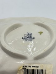 Belleek Ireland Woman Harp Girl Shamrock Trinket Dish Jewelry