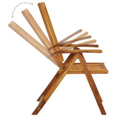 Outdoor Recliner Chairs 3 Pcs Patio Chair with Cushions Solid Wood Acacia vidaXL