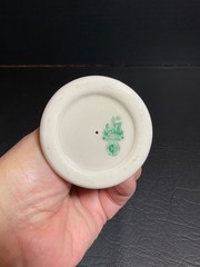 Vintage Belleek 6” Shamrock Harp handmade in Ireland Green Mark Excellent