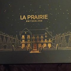 La Prairie Blue Gold Collectible Decorative Model Car Switzerland Plastic