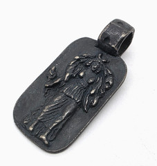 Ancient Greek Roman Silver Pendant Goddess Moon Selene Luna Artifact