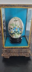 Collectible 1991 Bernina Hand Painted Egg w Menu Rare Sewing Memorabilia