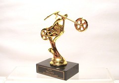 MOTORCYCLE TROPHY, BIKE AWARD, MOTORCYCLE SHOW CHOPPER WHEEL UP