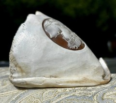 Victorian-Edwardian Era Shell Carving Diana/Artemis Phenomenal Craftsmanship 🚭