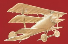 Vintage Sexton Metal Airplane Wall Art WWI Tri-Plane Aviation Decor