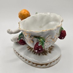 VTG Porcelain Centerpiece Bowl Cherub Occupied Japan Hand Painted Gold Trim