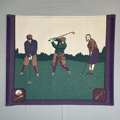 Vintage Golf Decor Canvas Director Chair Seat 15.5×18.5” with Side Dowel Pockets
