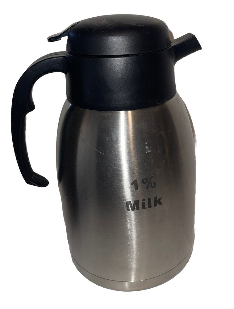 Service Ideas Stainless Steel 2 Liter Insulated Carafe Milk Drink Server