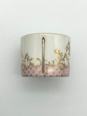 Limoges France black enamel and gold compact, plate and unknown mfr stamp holder