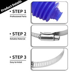 Universal Automotive Silicone CV Joint Boot Kit 2Pcs Blue 5 Inch CV Boots