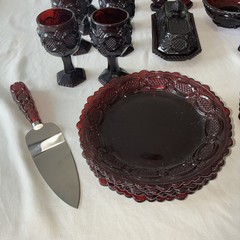 Vtg Avon 1876 Cape Cod Collection 36 Piece Ruby Red Lot -Plates, Butter, Goblets