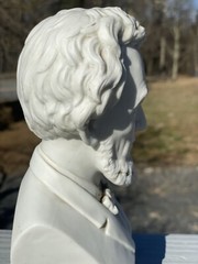 Antique Rare 19th C European Porcelain Bisque Parian Ware Bust Abraham Lincoln