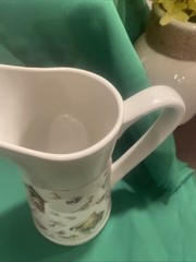 1990s Marjolein Bastin Pitcher Nature Songbirds Flowers Hallmark 9.75” Tall