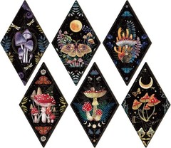 6 Pieces Gothic Wall Decor Boho Sun Moon Phases Wall Art Gothic Minimalist St…