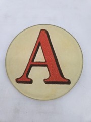 John Derain Red Letter “A” Signed 5.25 Plate Decopage Hand Blown Glass New York