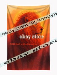 Fire Lion Spirit Tapestry 3D relief look Wall Art fantasy decor 59X82 in