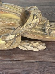 Pair Vintage Italian Borghese Wall Shelves Gold Gilt Florentine Neoclassical 17”