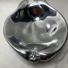 Laura Ashley Vintage Y2K 2000 Shiny Metal Pear Shaped Dish Trinket Footed Tray