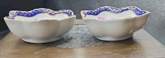 2 Royal Danube 1886 Collection 3″ In Trinket Dish Bowl Small Pink Rose Blue Trim